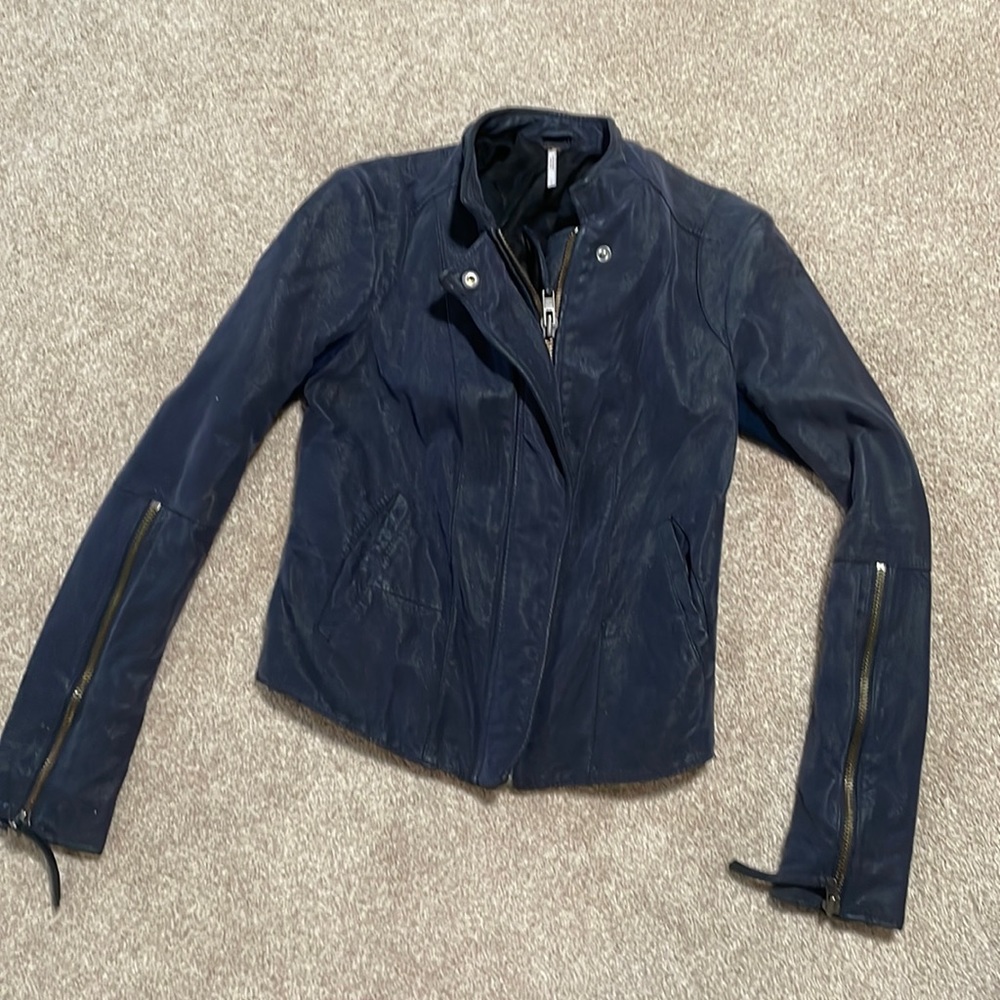 Nice Navy Leather Jacket! - image 1